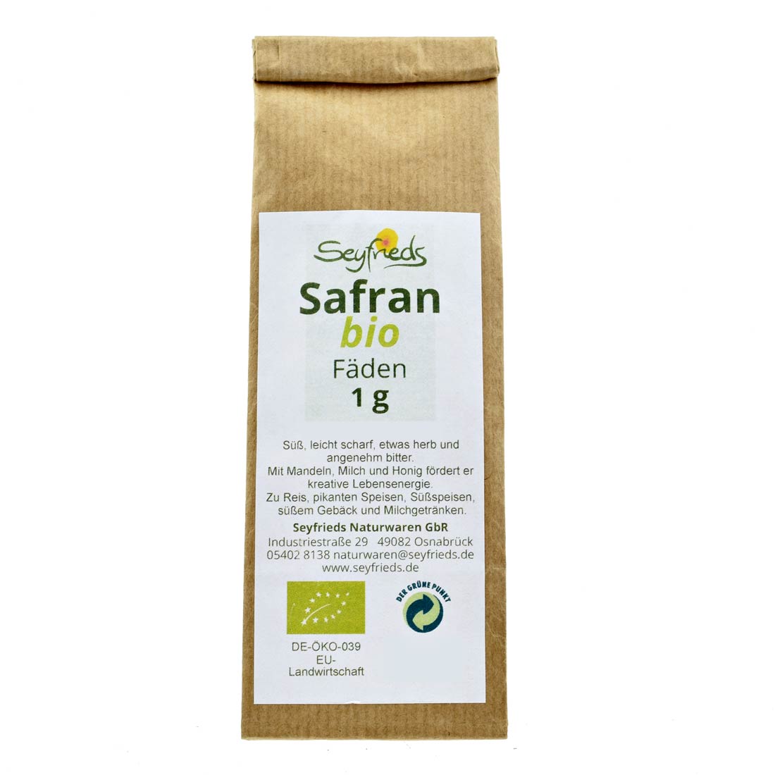 Safran Fäden bio 1 g Seyfrieds