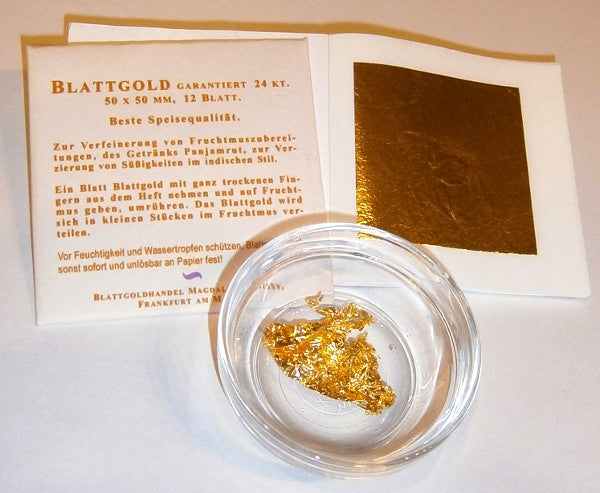 Blattgold 12 Blatt, 50 x 50 mm
