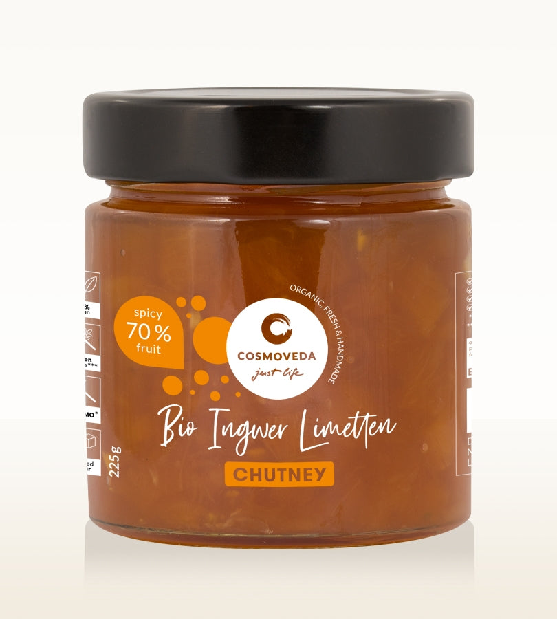 Ingwer Limetten Chutney bio 225 g Cosmoveda