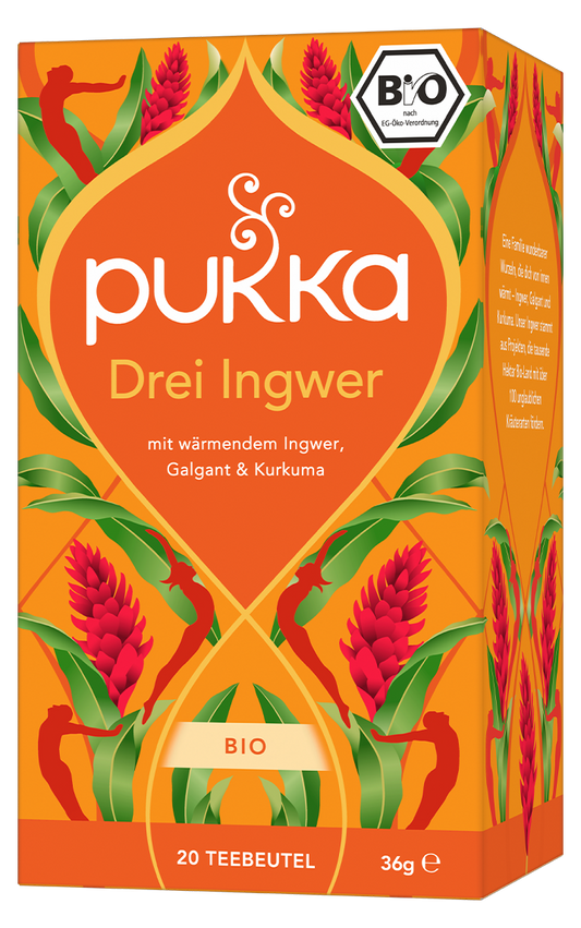 Drei Ingwer bio 20 Teebeutel Pukka